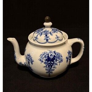Antique 1914 Buffalo Pottery "Argyle" Teapot with Rare Original Patented Metal I